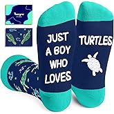 HAPPYPOP Turtle Gifts for Boys - Tortoise Gifts for Adult, Turtle Socks Kids 4-18 Years