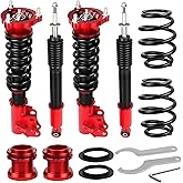 BHB Adjustable Coilovers Compatible with Honda Civic 2006-2011, Acura CSX 2006-2011 Coil Spring Absorber Struts Suspension Lowering Kit Red