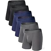 Separatec Mens Underwear with Pouch Moisture Wicking Rayon Made From Bamboo Underwear Men Breathable Boxer Briefs 3 or 6 Pack