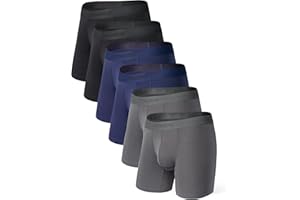 Separatec Mens Underwear with Pouch Moisture Wicking Rayon Made From Bamboo Underwear Men Breathable Boxer Briefs 3 or 6 Pack