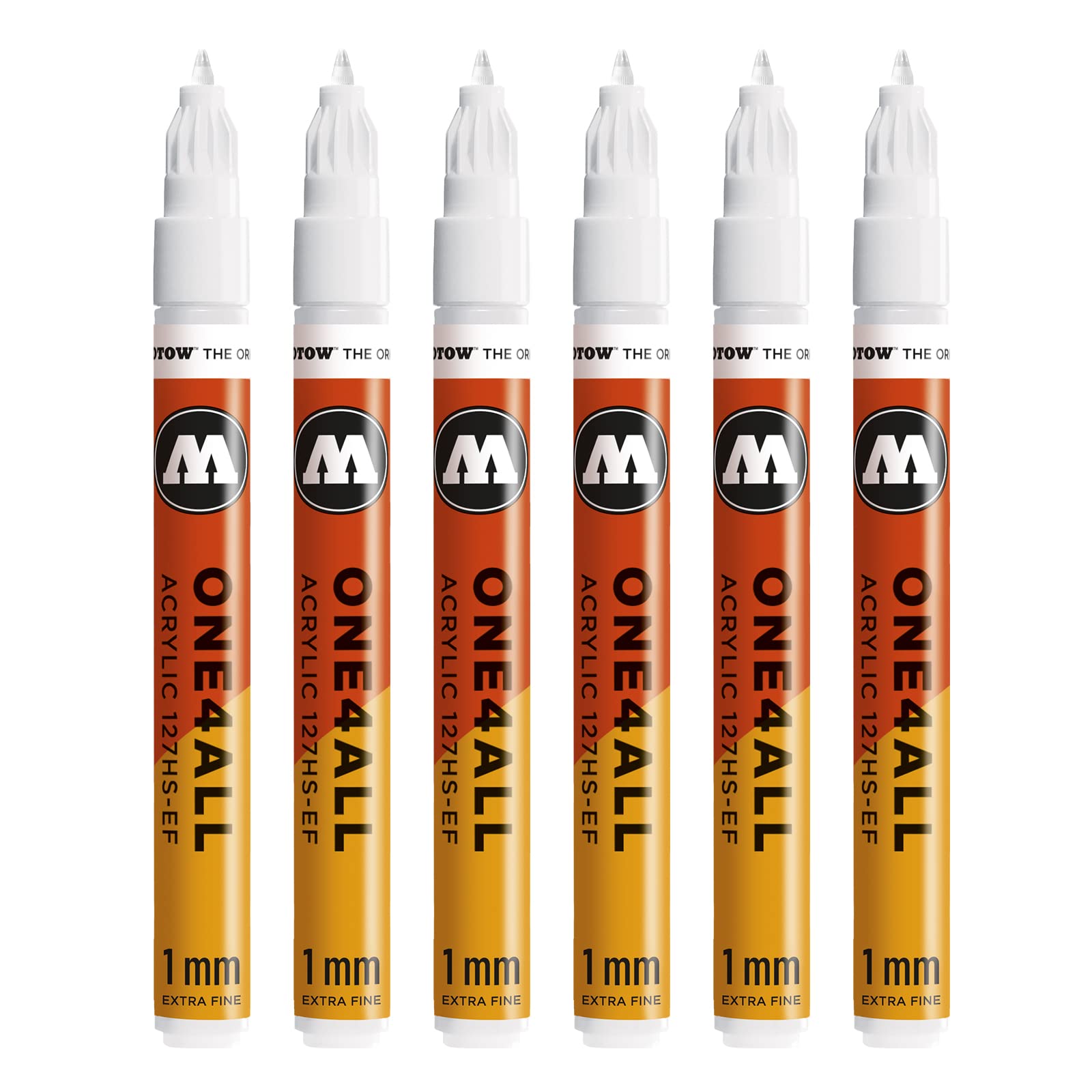 Molotow MO127102 One4All 127HS Paint EF Signal Marker Pen, Pack of 6