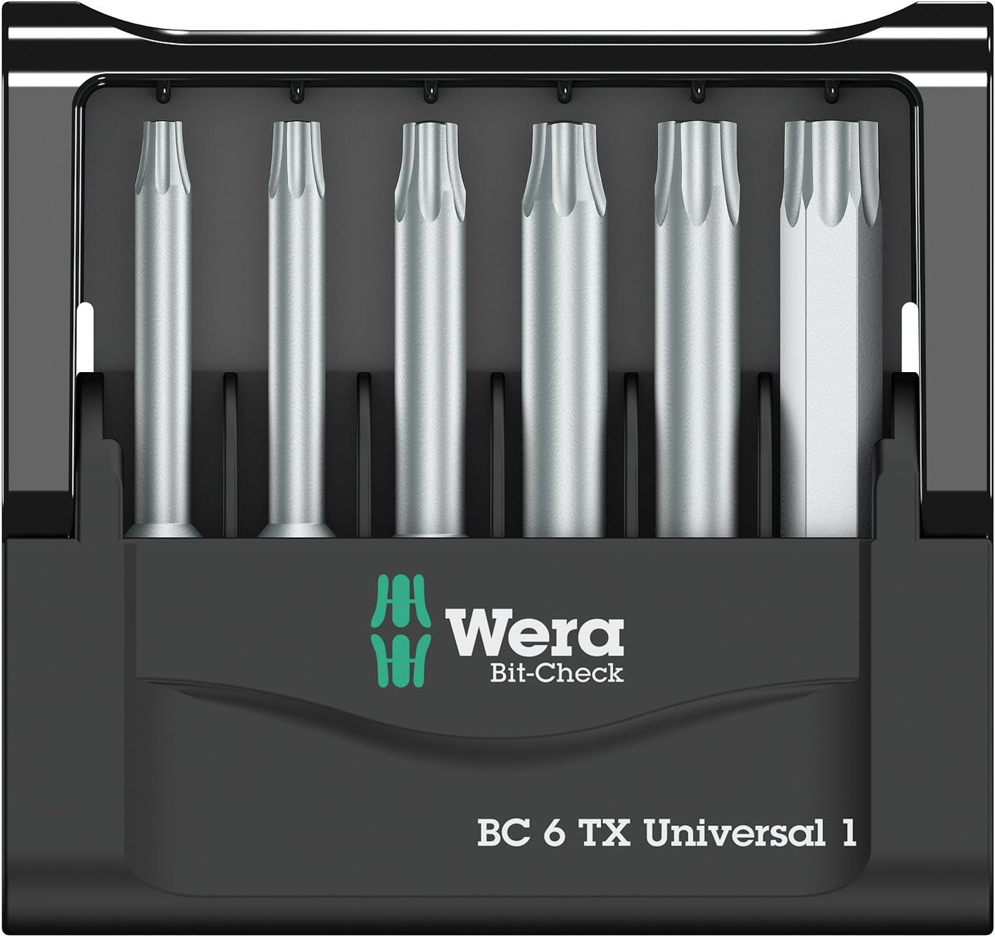 Wera 05073637001 Mini-Check SB Set Torsion Extra-Tough 50 mm Direct Drive Torx TX10-40, 6pc, White, Bit-Check 6