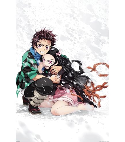 ABYSTYLE Poster Tanjiro Und Nezuko Kampfposition – Offizielles Lizenzprodukt Für Anime-Fans