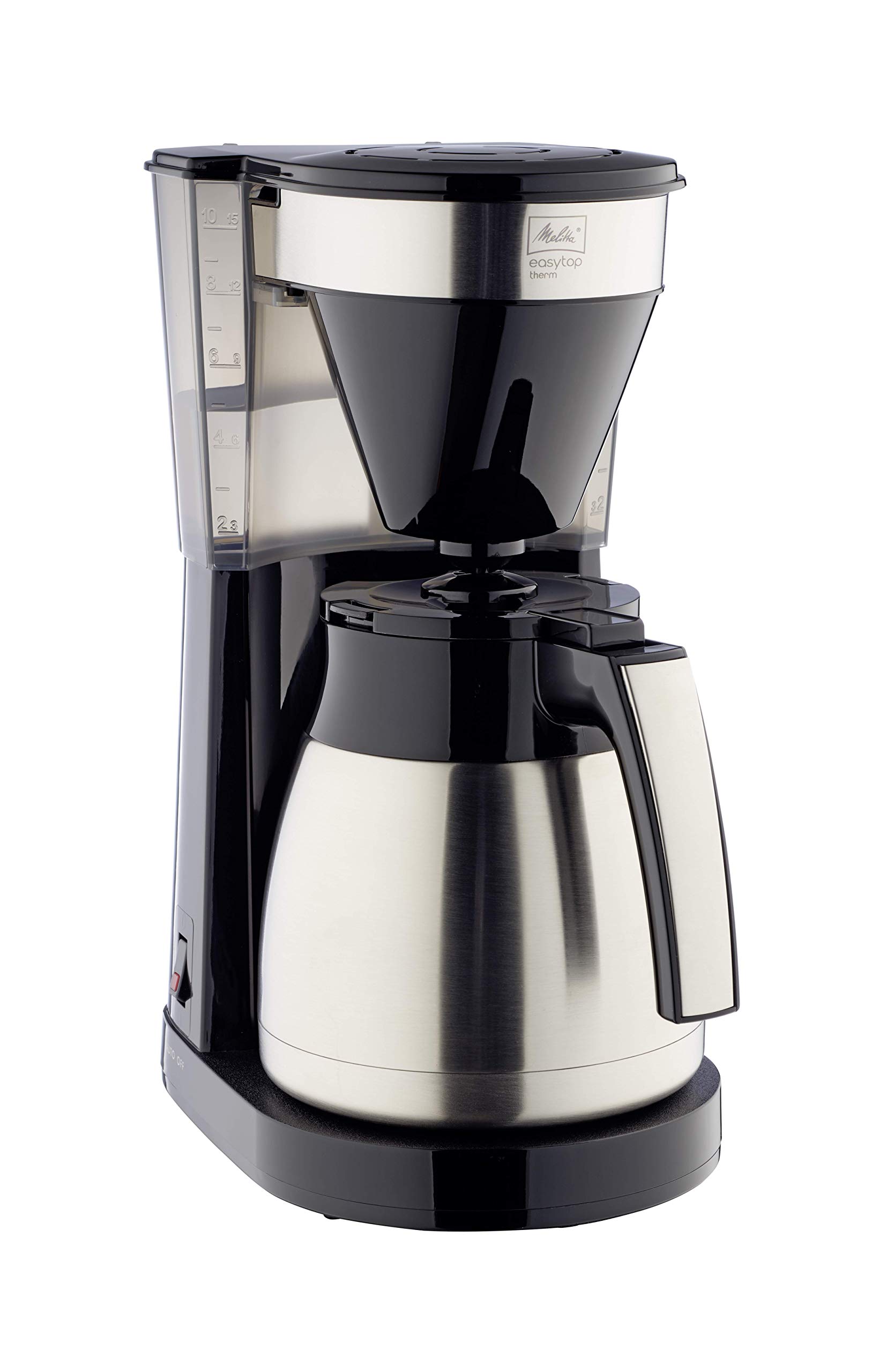 Melitta Filter Coffee Machine with Stainless Steel Jug, Easy Top Therm Steel II Model, 1023-10, Black/Stainless Steel, 6764913