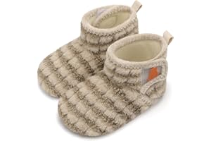 BARERUN Toddler Slippers Girls Boys House Shoes Baby Fuzzy Winter Booties Plush Cozy Kids House Slipper Warm Lightweight Infant Walking Shoes Socks