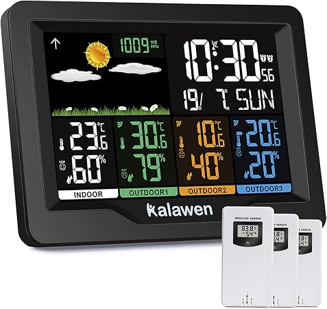 Kalawen Wetterstation 3 Aussensensoren Innen Und Aussen