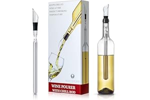 YouYah Wine Chiller Stick 3-in-1 Stainless Steel Wine Bottle Cooler Stick,Rapid Iceless Wine Chilling Rod with Aerator and Po