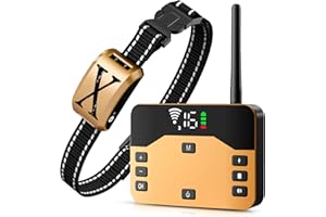 ABHY Electric Fence for Dogs,2 in 1 Wireless Dog Fence Collar System,Rechargeable Pet Containment System, Outdoor Remote Training Collar, Adjustable Shock Collar for Large and Medium Dogs