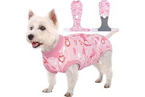 Kuoser Dog Recovery Suit Female, Soft Puppy Surgery Suit, Dog Recovery Suit After Surgery, Post-Op Onesie for Female & Male D
