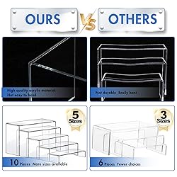 Aheroi Display Risers, 5 Pcs Acrylic Risers Display