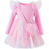 Toddler Girl Long Sleeve Fall Winter Spring Tulle Dress 1-5 Years