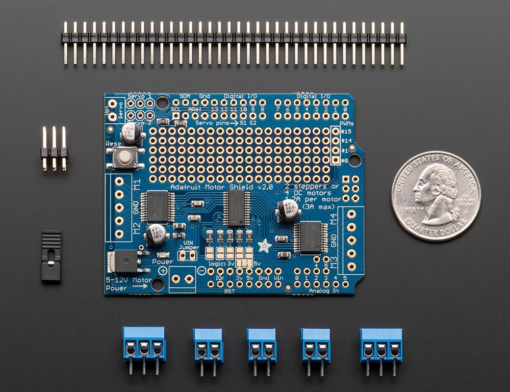 Adafruit MotorShield v2.3 (Assembly Kit) - Motor/Stepper/Servo Shield for Arduino