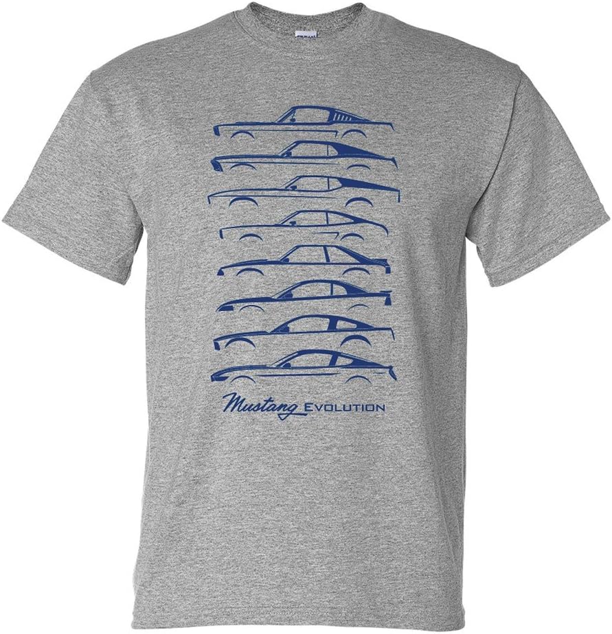 Unisex-Adult Officially Licensed Mustang Evolution T-Shirt