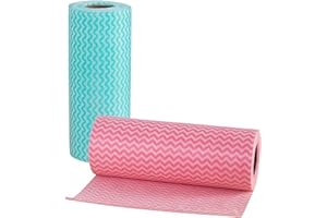 2Roll Disposable Dish Cloth Wet/Dry Multipurpose Cleaning Towels Non-Woven Cleaning Rags Kitchen Wipes Cleaning Tool for Home