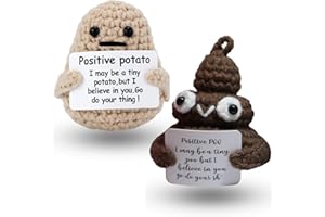 JoyChoi Positive Potato & Positive Poo Crochet Dolls - Funny Gifts for Women, for Home or Office Decorations