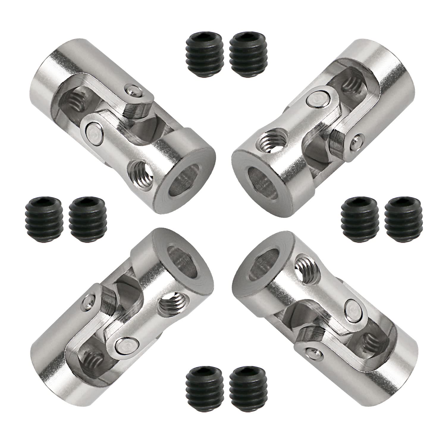 Ohamtes 4Pcs shaft diameter 6mm to 6mm universal coupling Rotatable universal steering shaft U-joint coupler