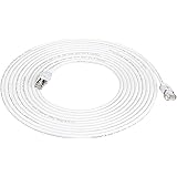 Amazon Basics RJ45 Cat 7 High-Speed Gigabit Ethernet Patch Internet Cable, 10Gbps, 600MHz - White, 20-Foot