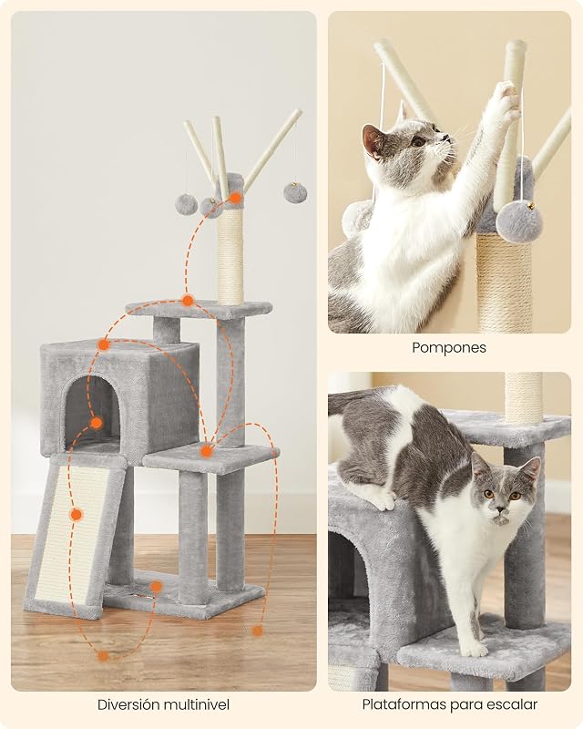 Árbol de Gatos, Torre de Juegos, Gatito, Gris Paloma PCT143W01