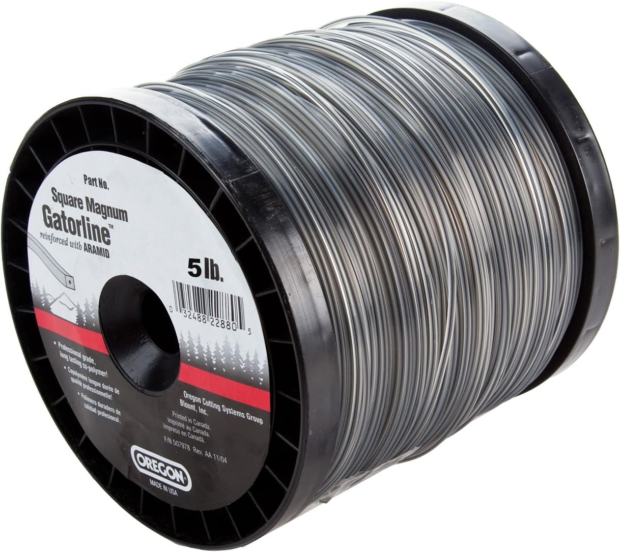 Oregon 22-095 Gatorline Heavy-Duty Professional Magnum 5-Pound Spool of .095-Inch-by-1134-Foot Square-Shaped String Trimmer Line