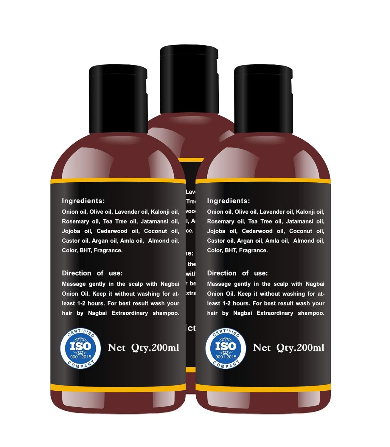 Buy Nagbai Onion Hair Oil For Hair Growth Combo Pack Of 3 200 Ml