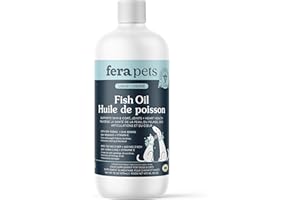Fera Pets Fish Oil - Omega 3 for Dogs & Cats to Support Joints, Heart, Skin and Coat Health - Non GMO with Vitamin E - 16 oz