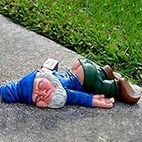 MINICAR 9.5 Inch Drunk Gnomes Statues Outdoor Decor, Large Naughty Knome Sculptures Yard Decorations Dwarf Lawn Patio Ornamen