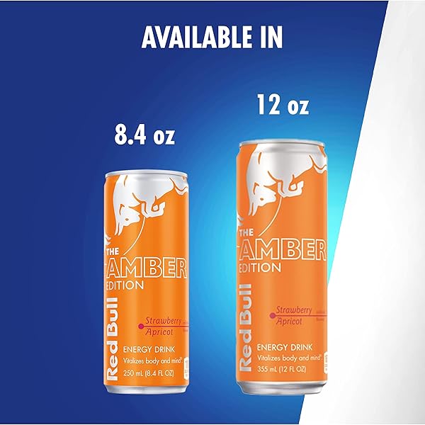 RED BULL ENERGY DRINK, AMBER EDITION STRAWBERRY APRICOT, 8.4 FL OZ (24 PACK)
