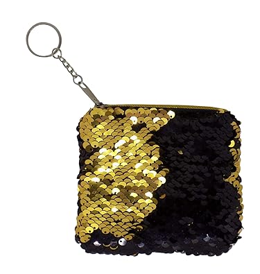 Ekan Women Sequins Keychain Purse Round Wallet Coin Bags Small Hand Bag 15 Gram pack of 1