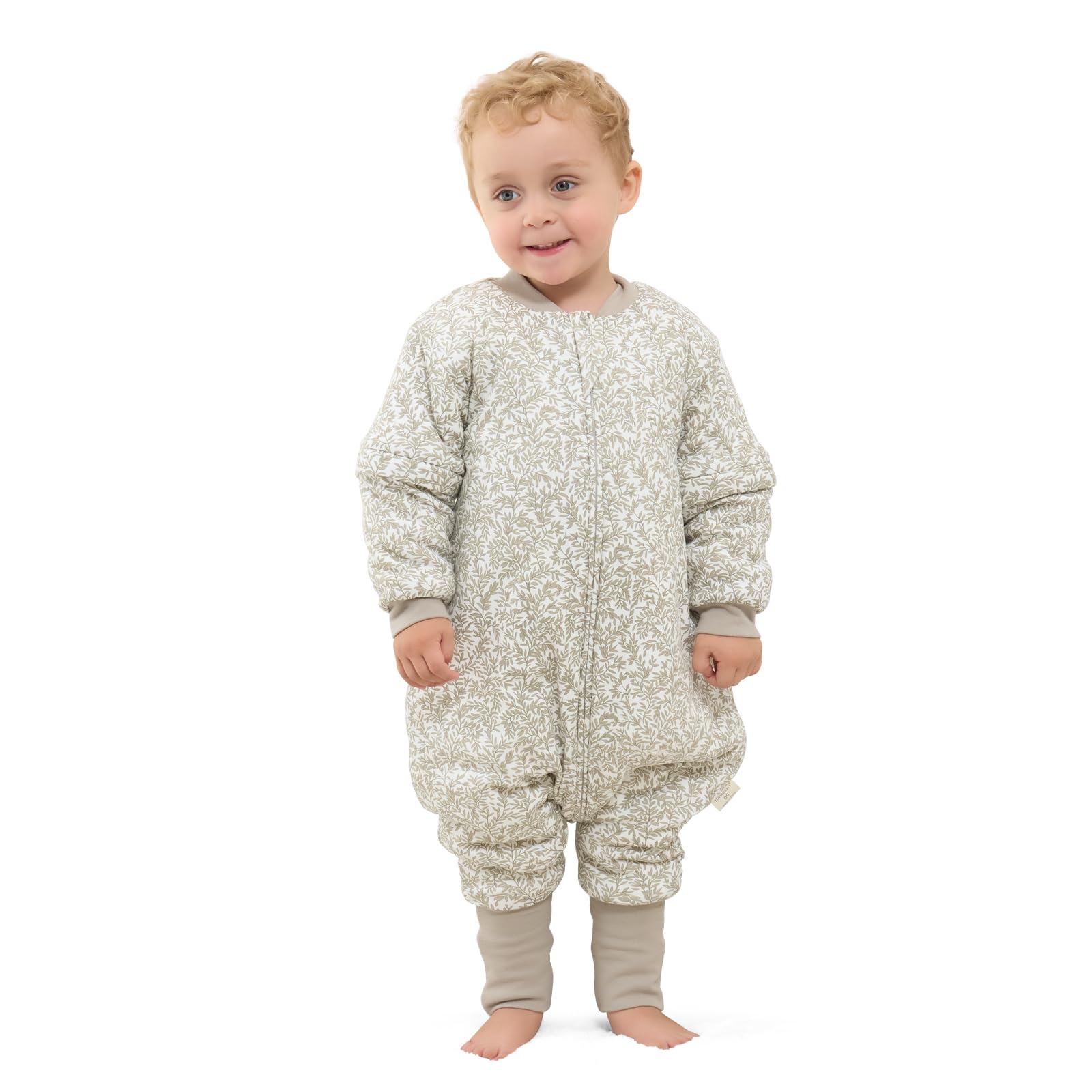 Mosebears Baby Sleeping Bag, 2.5 TOG baby sleep sack with Legs,Warmly Lined Winter Sleeping Bag with Removable Sleeves(Leaf,3-4 Years(baby height 95-105cm)) — image 1