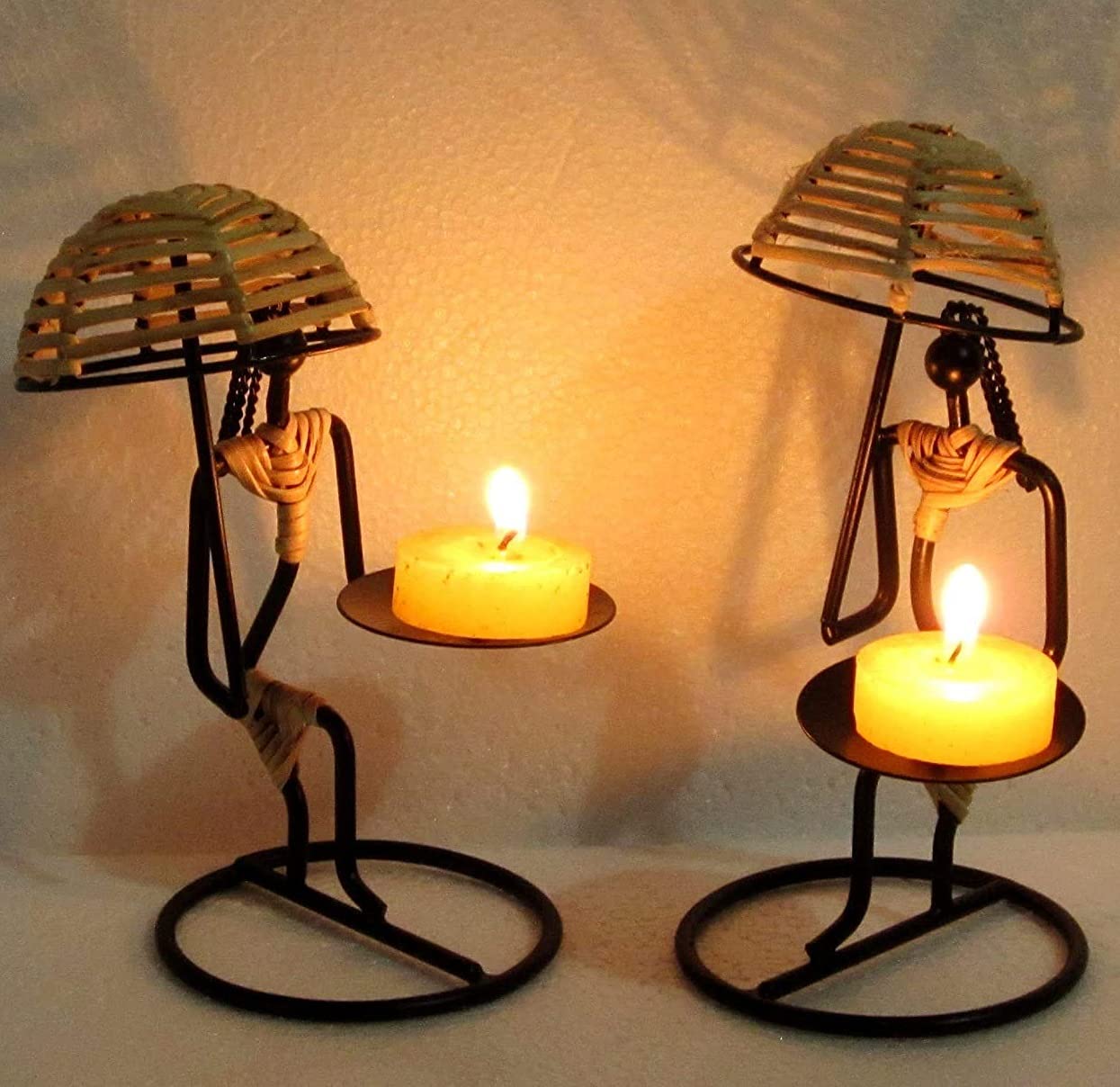 Buy Happy Arts Tealight Candle Holders Umbrella Lady Candle Holder Tea Light Stand for Home