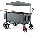 TABU Stroller Wagon For 4 Kids,Folding Push-Pull Stroller,5-Point Harnesses,Adjustable Handle