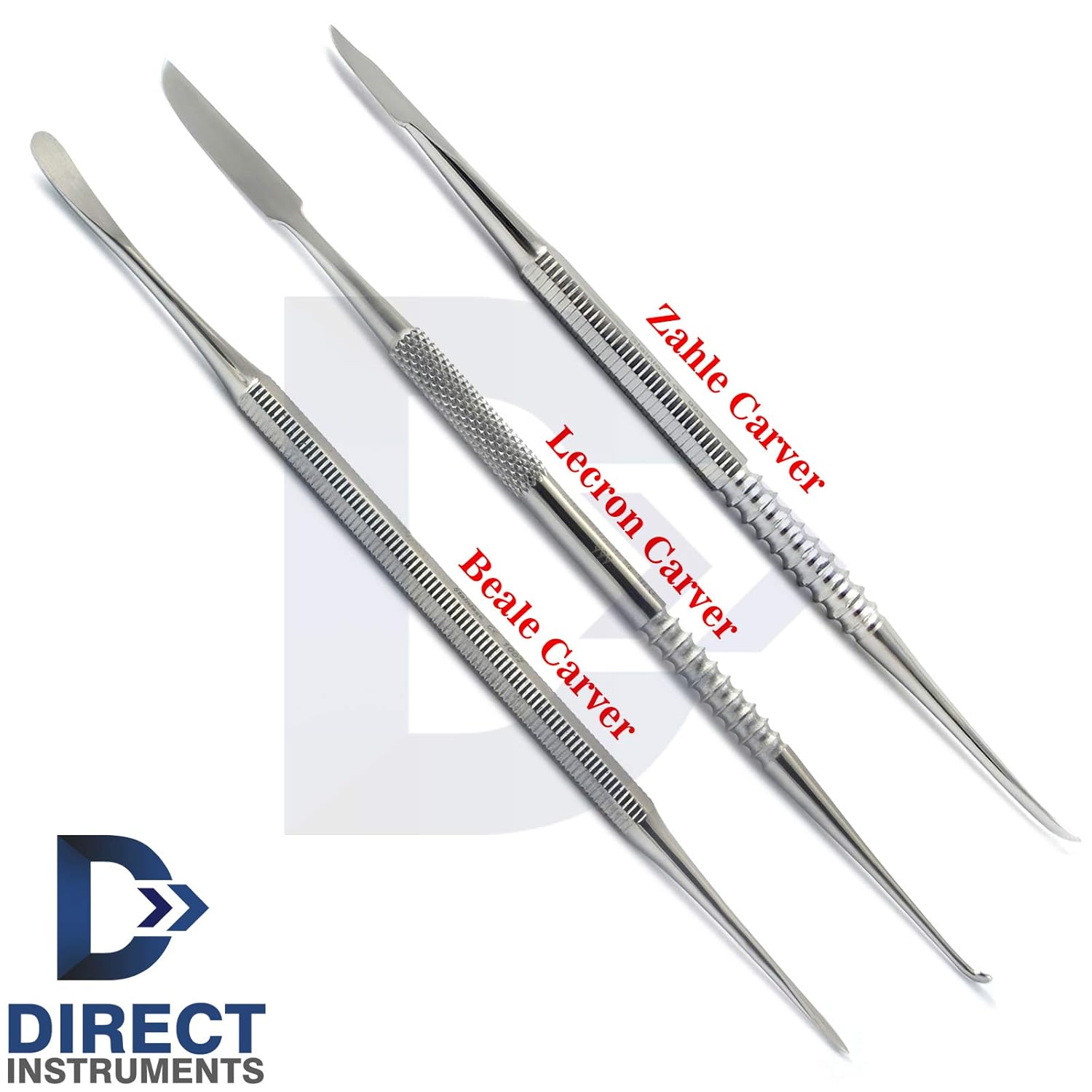 Set of 3 Dental Waxing Instruments Carvers Zahle Beale Lecron Wax Mixing Spatula