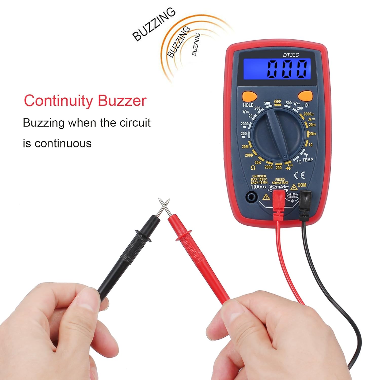 Neoteck Digital Multimeter Portable Multimeters Measures AC/DC Voltage