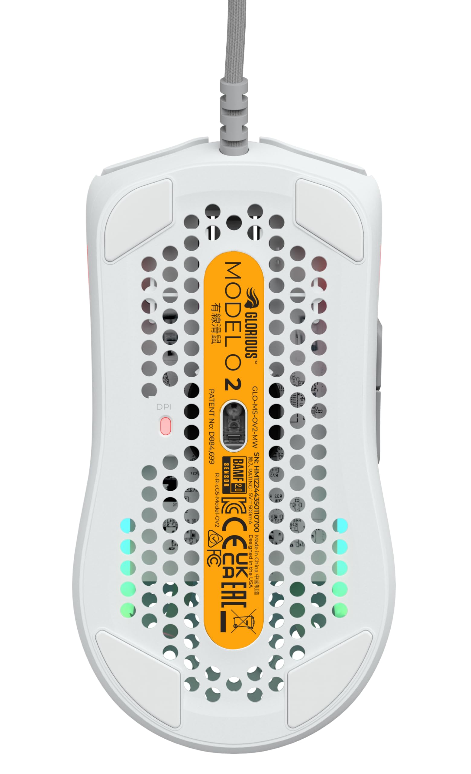 GLORIOUS Gaming Model O 2 Wired Gaming Mouse – ultraleichte 59 g, FPS, 26.000 DPI, Motion-Sync, auf 80 Mio. Klicks ausgelegte Schalter, 6 programmierbare Tasten, beidhändig, RGB, PTFE-Füße – Weiß 8