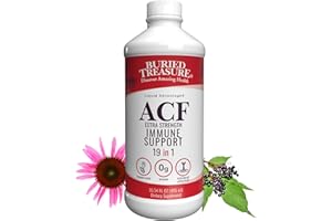 Buried Treasure ACF Extra Strength Liquid Immune Support – 1000mg Vitamin C, Elderberry, Zinc & Echinacea – Short-Term Adult Wellness Supplement, 16 fl oz