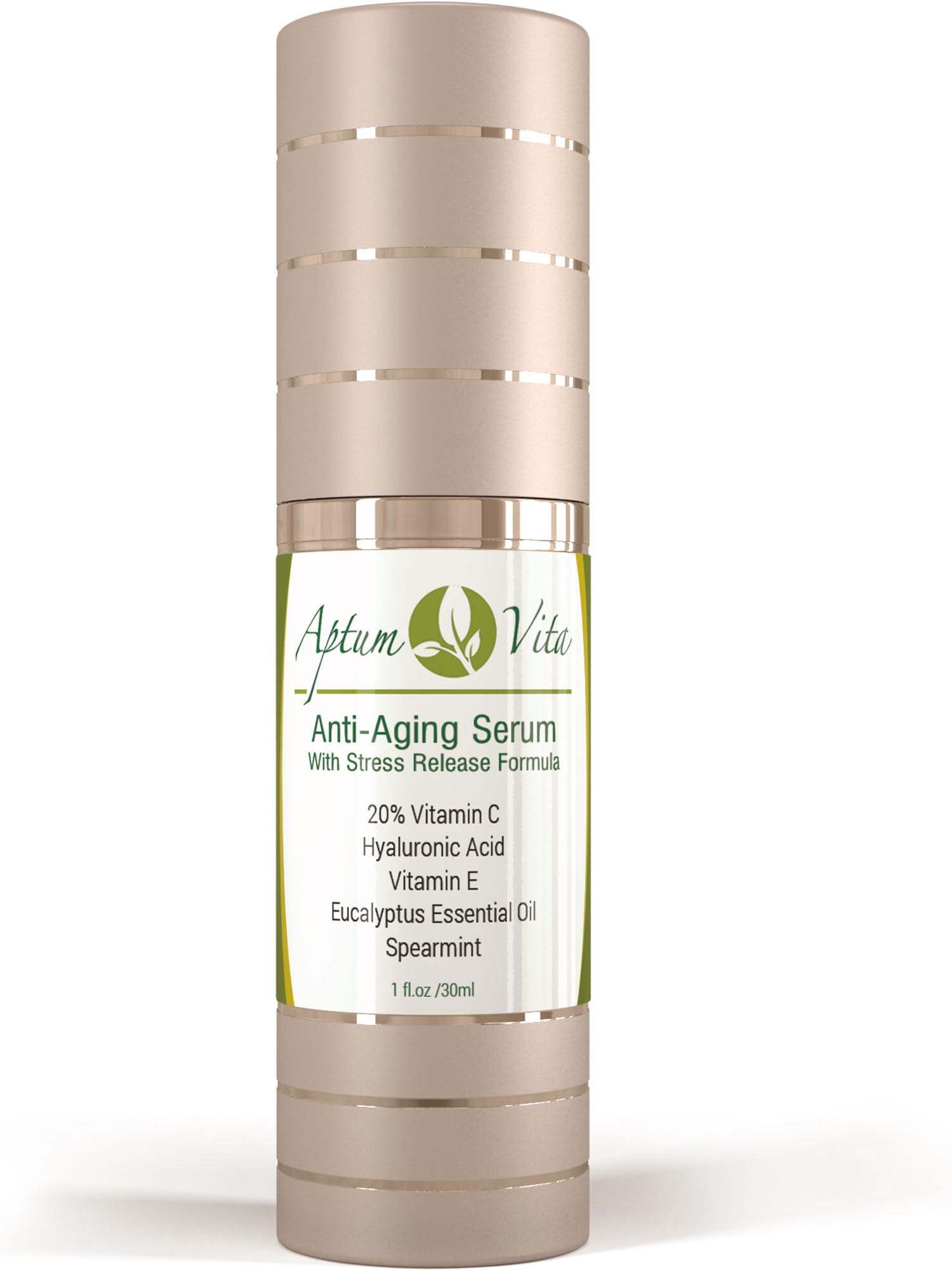 Aptum Vita Vitamin C Hyaluronic Serum for Anti Aging with Stress Release Formula, 1 fl. oz.