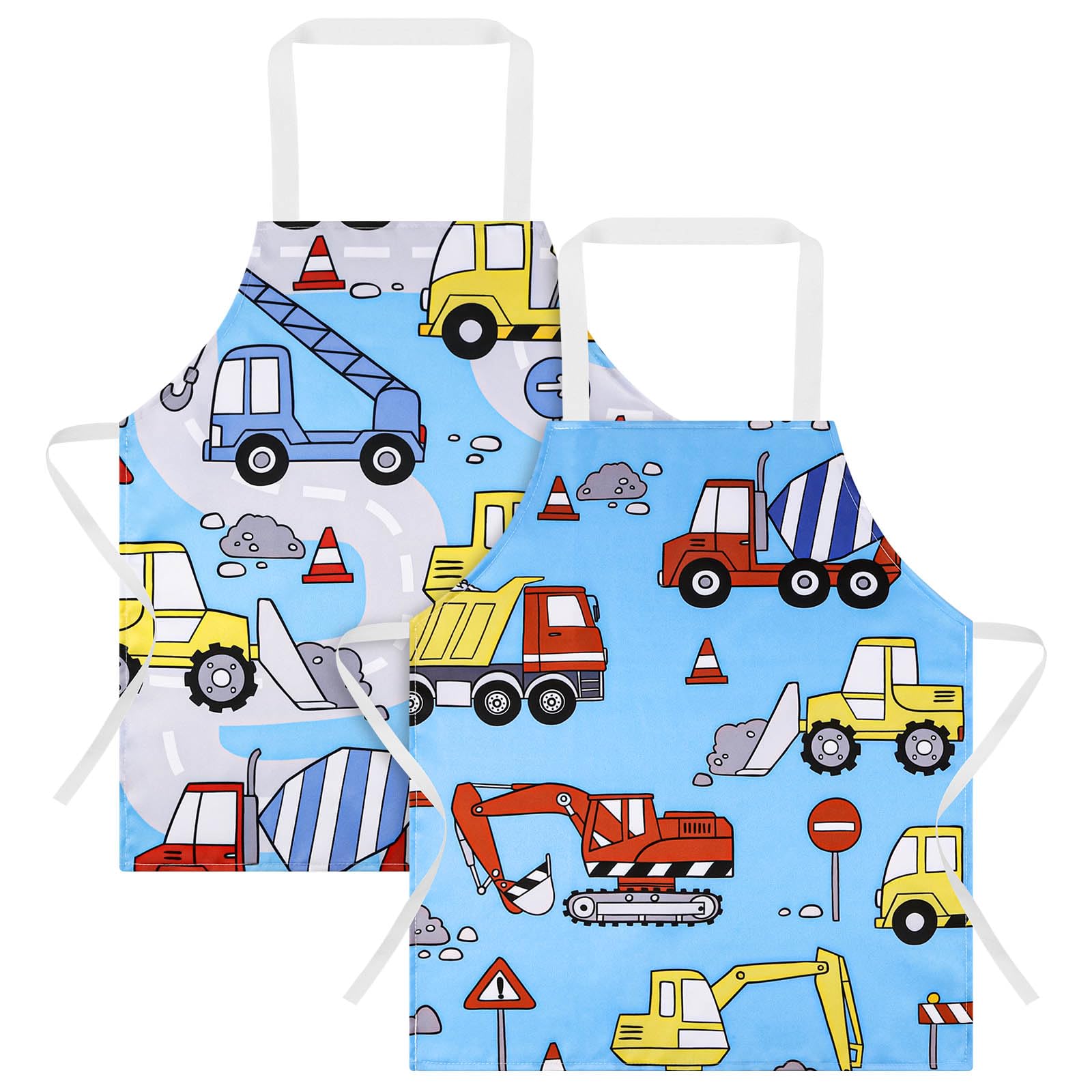 ABOHU Kids Aprons, 2 Pcs Child Chef Aprons, Childrens Kids Toddler Waterproof Play Apron, Cartoon Style Toddler Children Painting Apron, Children Kitchen Apron for Kids Toddler Painting Baking Artist
