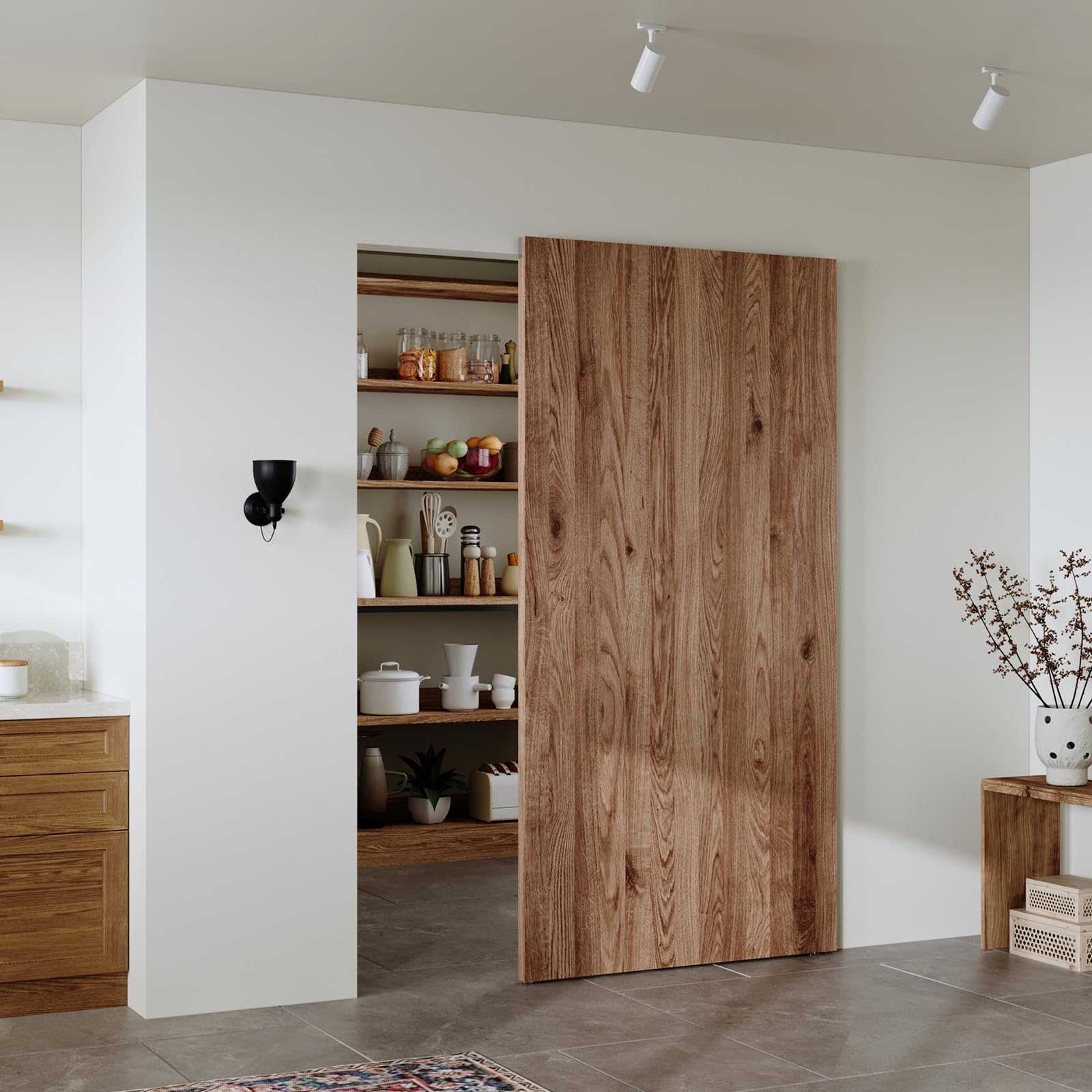 Photo 1 of CEAKIAN 42" Concealed Sliding Barn Door Hardware Kit with Soft Close Mechanism for 34-38in Passage Opening, Hidden Aluminum Track System, Wall Mount for Interior Wooden Door (NO Door)