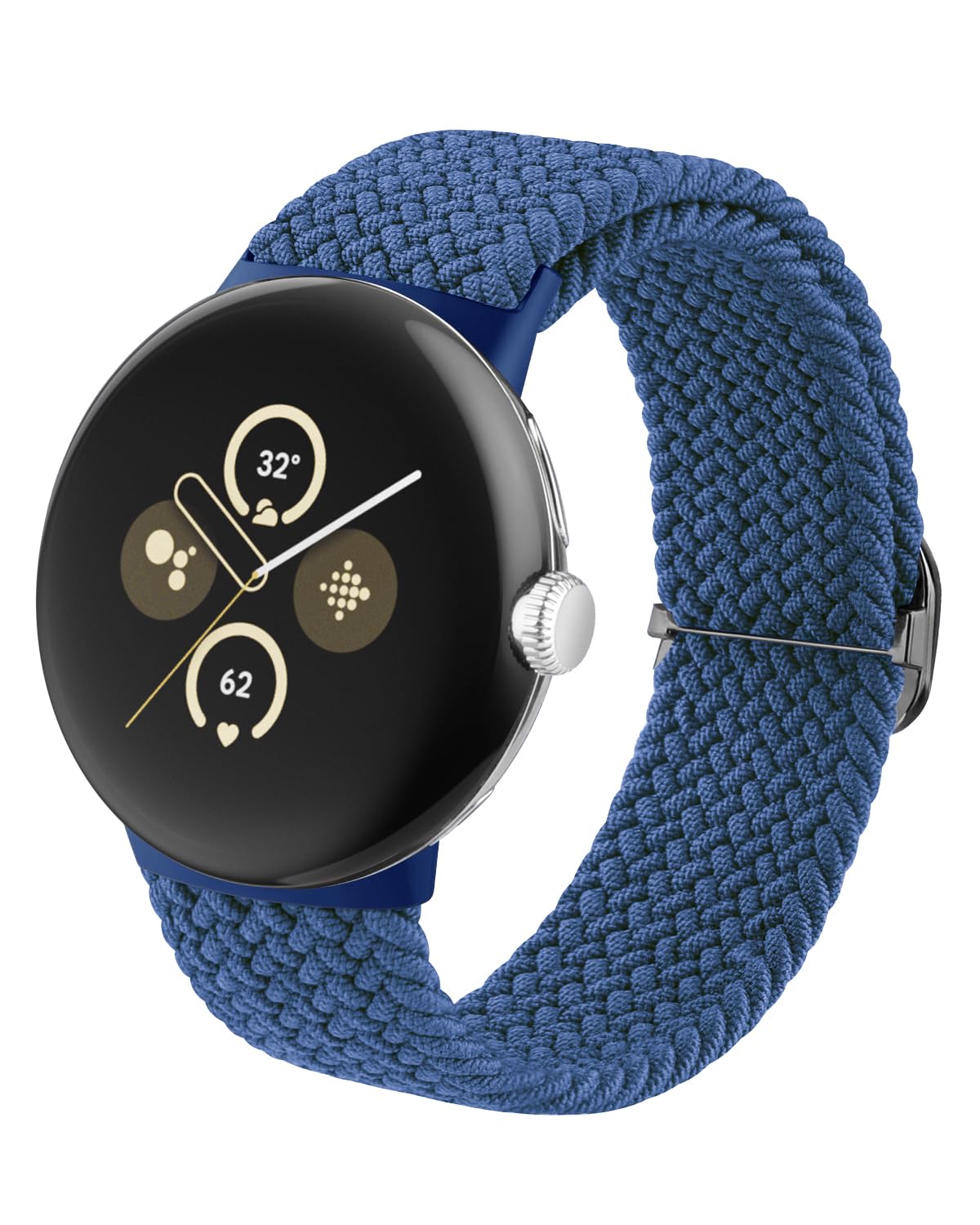 SimpleThings Braided Bracelets for Google Pixel Watch 2 Bracelet/Pixel Watch 1 Band, Adjustable Breathable Sports Loop Nylon for Google Watch Men Women, Nylon, blue