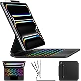 typecase Edge Keyboard Case for iPad Pro 11-inch (M5/M4, 2025/2024), Easy-Set Floating Magnetic Stand, Magic-Style Keyboard with 11 Colors Backlight, Multi-Touch Trackpad, Pencil Holder, Black