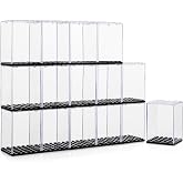 15 Display Cases Fits for Minifigures, Mini-Figures Display Boxes Fits for Figures Display, Single Mini-Figures Storage Case for Figures Collectors, Dust-Proof (Black)