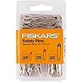 Fiskars Assorted Safety Pins - Assorted 3-Size Safety Pin Set - Sewing Accessories and Supplies - 75-Piece