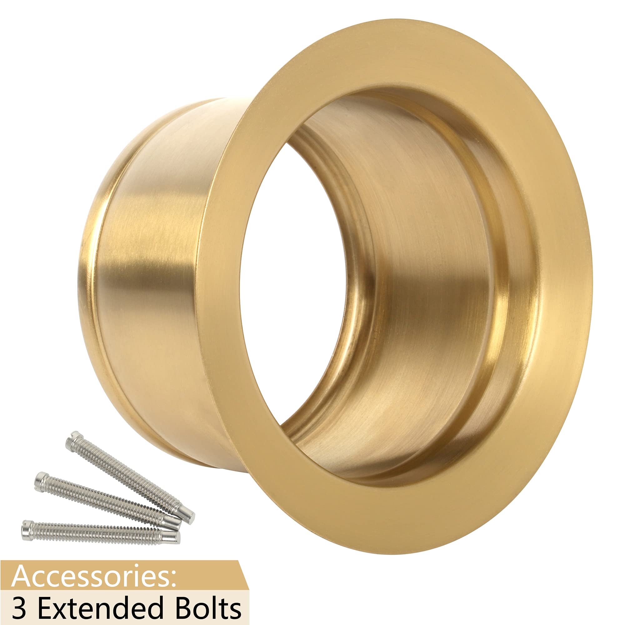 Extended Garbage Disposal Flange,Deep Garbage Disposal Sink Flange for Kitchen Sink Fit for 3-1/2 Inch Standard Sink Drain Hole,Gold Deep Kitchen Sink Flange