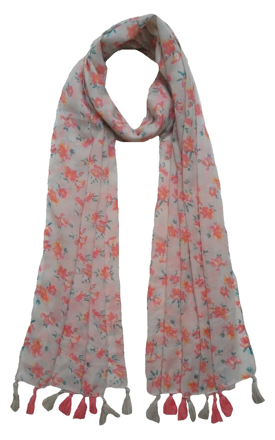 fusfus women's cotton scarf(f014, multicolour, free size) - pack of 6