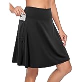 KORALHY Women's 20" Knee Length Skorts Skirts Tennis Athletic Golf Causal Skort with 4 Pockets