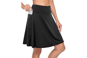 KORALHY Women's 20" Knee Length Skorts Skirts Tennis Athletic Golf Causal Skort with 4 Pockets