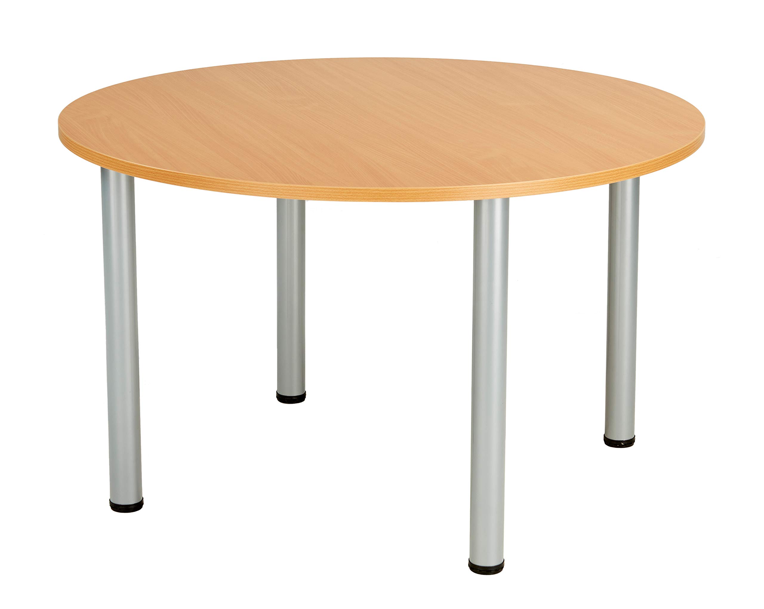 Office Hippo Circular Office Table, Sturdy & Robust Round Table Desk, Circular Work Table For Home Office, Ideal For Canteen, Boardroom or Meeting Room, Versatile Desk Table - Beech