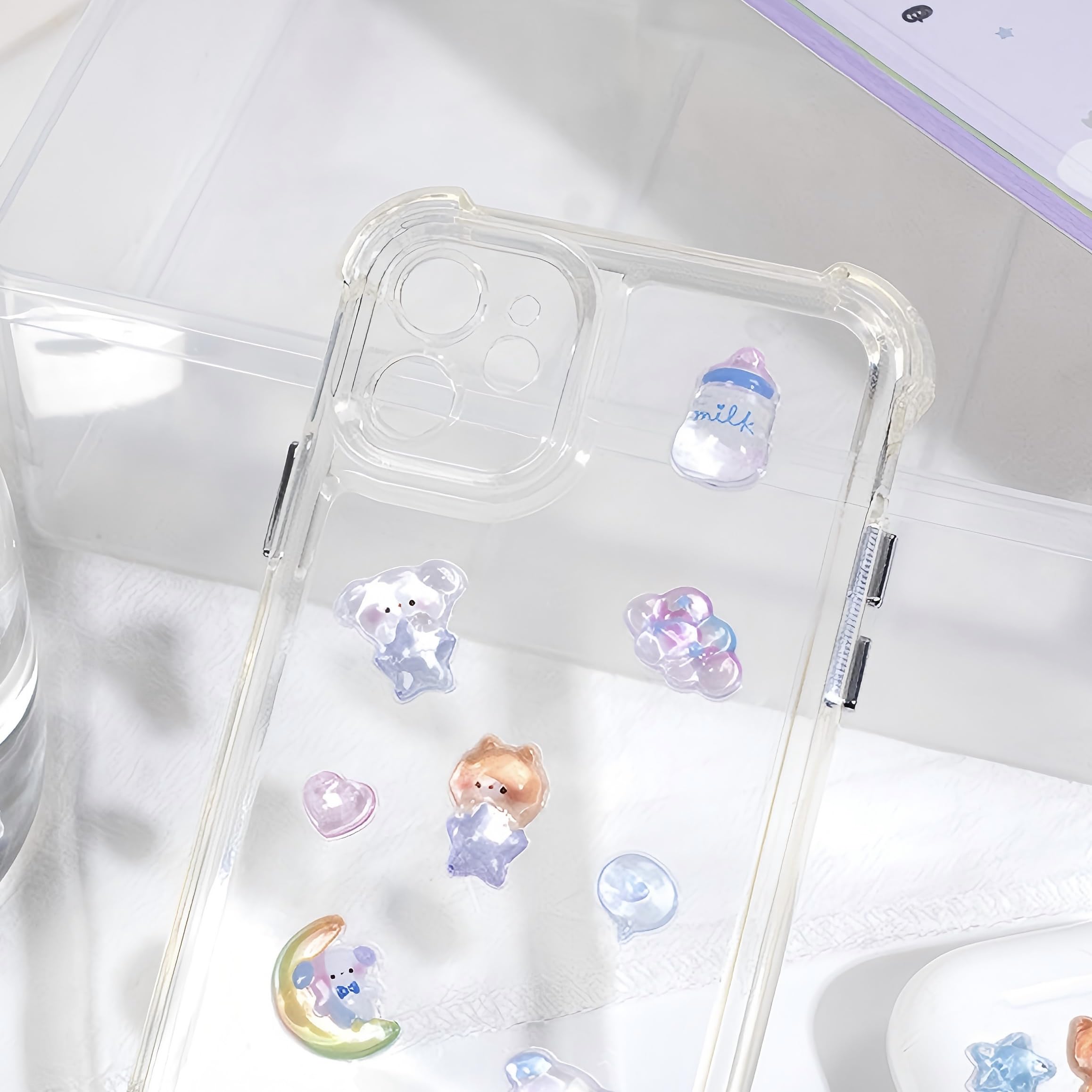 FotsvNogy ぷくぷくシール ぷっくり 立体シール 3Dシール ステッカー かわいい キラキラ おしゃれ 女の子 男の子 ごほうび 贈り物 DIY用 デコシール 手帳用 日記帳用 貼り付け可能 6枚セット