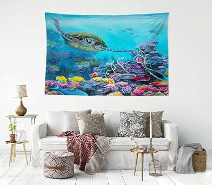 Hiyoo Home Nature Art Wall Hanging Fabric Tapestry Vibrant Colors Soft To Touch Decor For Party Dorm Room Bedroom Living Room 60 W X 40 H