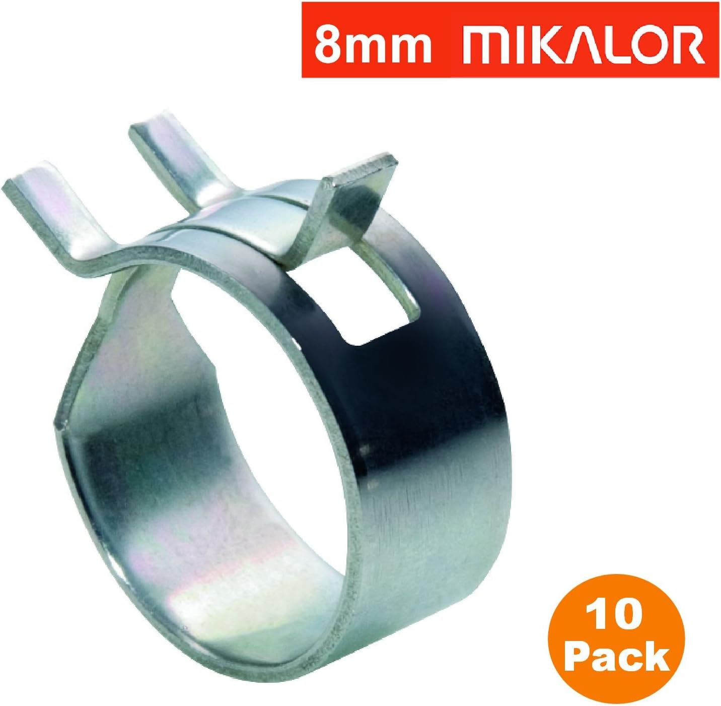 10 x 8mm Mikalor W1 Self Clamping Spring Hose Clips Silicone Pipe Air